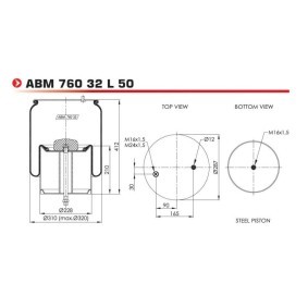 Acquista Soffietto, Sospensione pneumatica da NEOTEC ABM76032L50 a buon mercato per soli 131,43 €