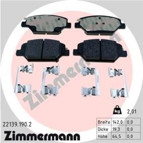 Acquista Kit pastiglie freni da ZIMMERMANN 22139.190.2 a buon mercato per soli 79,86 €