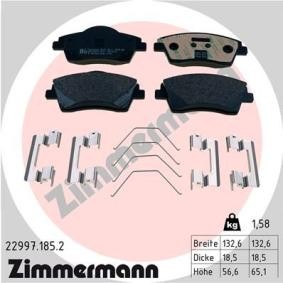 Comprar Juego de pastillas de freno de ZIMMERMANN 22997.185.2 a bajo precio de 87,37 €