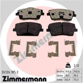 Comprar Juego de pastillas de freno de ZIMMERMANN 26126.185.2 a bajo precio de 76,32 €