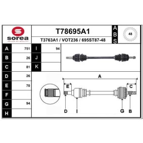 Acquista Semiasse da EAI T78695A1 a buon mercato per soli 148,06 €