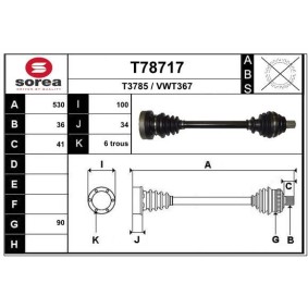 Köp Drivaxel av EAI T78717 till det låga priset 1456,97 kr