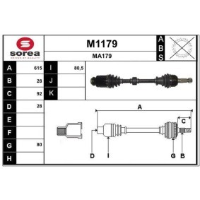 Comprar Árbol de transmisión de SNRA M1179 a bajo precio de 187,77 €