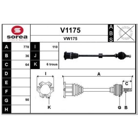 Comprar Árbol de transmisión de SNRA V1175 a bajo precio de 230,93 €
