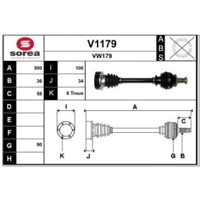 Comprar Árbol de transmisión de SNRA V1179 a bajo precio de 195,95 €
