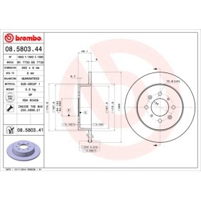 Bremsscheibe 08.5803.44 von BREMBO günstig für 30,32 € online kaufen