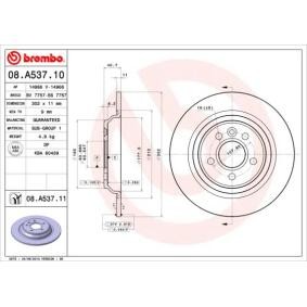 Köp Bromsskiva av BREMBO 08.A537.10 till det låga priset 536,86 kr