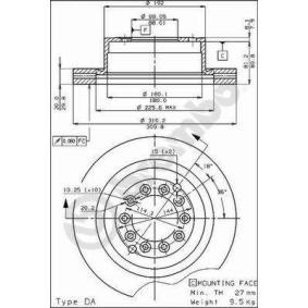 Achetez des Disque de frein BREMBO 09.3033.10 à prix pour 97,19 €