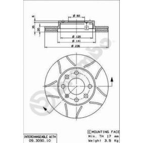 Bremsscheibe 09.3090.75 von BREMBO günstig für 38,70 € online kaufen