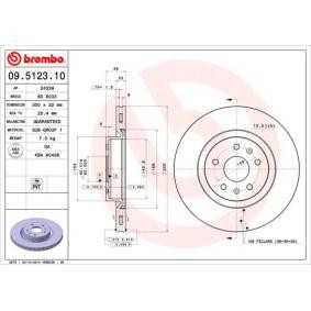 Acquista Disco freno da BREMBO 09.5123.10 a buon mercato per soli 95,92 €