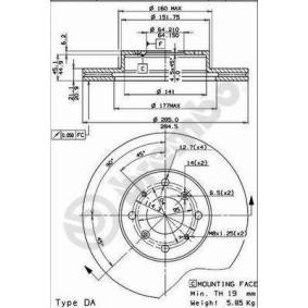 Bremsscheibe 09.5124.10 von BREMBO günstig für 41,18 € online kaufen
