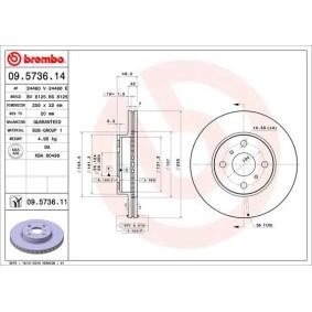 Acquista Disco freno da BREMBO 09.5736.14 a buon mercato per soli 26,14 €