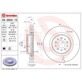 Achetez des Disque de frein BREMBO 09.6802.10 à prix pour 200,24 €