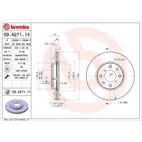 Köp Bromsskiva av BREMBO 09.A271.14 till det låga priset 434,11 kr