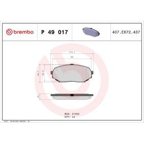Acquista Kit pastiglie freni da BREMBO P 49 017 a buon mercato per soli 33,23 €
