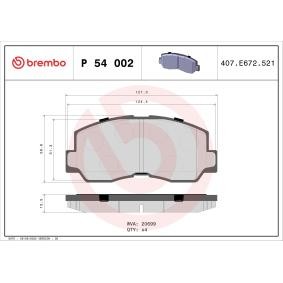 Bremsbeläge P 54 002