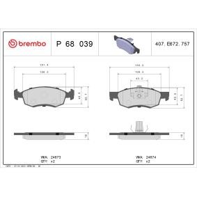Köp Bromsbelägg av BREMBO P 68 039 till det låga priset 338,57 kr
