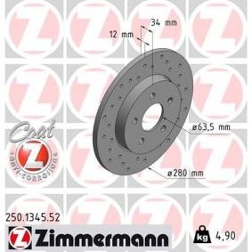 Bremsscheibe 250.1345.52 von ZIMMERMANN günstig für 59,31 € online kaufen