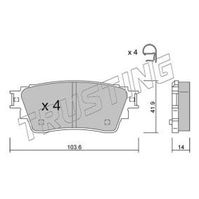 Achetez des Plaquettes de frein TRUSTING 1160.0 à prix pour 61,73 €