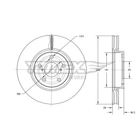 Bremsscheibe TX 73-25 für TOYOTA