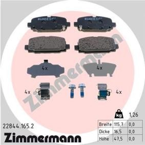 Køb Bremseklodser af ZIMMERMANN 22844.165.2 til den lave pris 678,67 DKK
