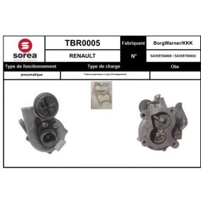 Turbolader TBR0005 für Megane III Schrägheck (BZ0/1_) für 258,44 CHF