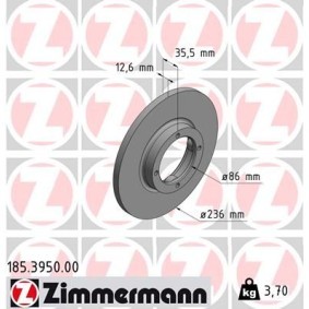Achetez des Disque de frein ZIMMERMANN 185.3950.00 à prix pour 33,34 €