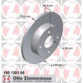 Køb Bremseskive af ZIMMERMANN 195.1301.00 til den lave pris 908,55 DKK