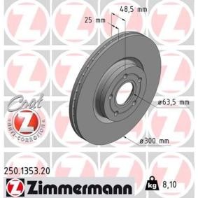 Bremsscheibe 250.1353.20 von ZIMMERMANN günstig für 65,81 € online kaufen