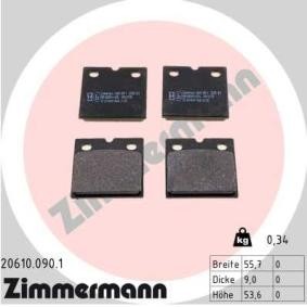 Achetez des Kit de plaquettes de frein, disque de frein de stationnement ZIMMERMANN 20610.090.1 à prix pour 46,15 €