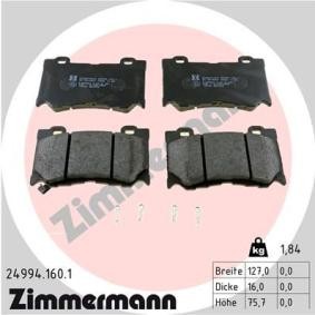 Køb Bremseklodser af ZIMMERMANN 24994.160.1 til den lave pris 463,26 DKK