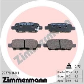 Køb Bremseklodser af ZIMMERMANN 25778.140.1 til den lave pris 413,18 DKK