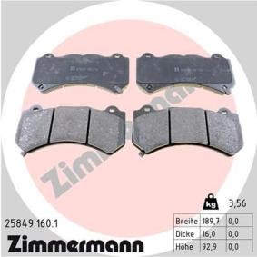 Köp Bromsbelägg av ZIMMERMANN 25849.160.1 till det låga priset 1411,70 kr