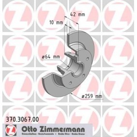 Bremsscheibe 370.3067.00 von ZIMMERMANN günstig für 118,73 € online kaufen