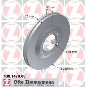 Achetez des Disque de frein ZIMMERMANN 430.1478.00 à prix pour 209,81 €