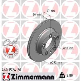 Bremsscheibe 460.1524.20 von ZIMMERMANN günstig für 69,07 € online kaufen