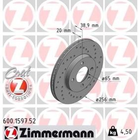 Bremsscheibe 600.1597.52 von ZIMMERMANN günstig für 74,83 € online kaufen