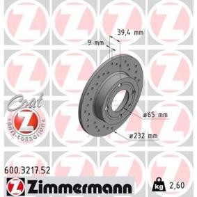 Bremsscheibe 600.3217.52 von ZIMMERMANN günstig für 60,20 € online kaufen