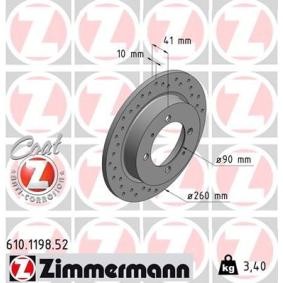 Bremsscheibe 610.1198.52 von ZIMMERMANN günstig für 60,20 € online kaufen