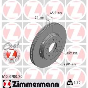 Bremsscheibe 610.3700.20 von ZIMMERMANN günstig für 51,88 € online kaufen