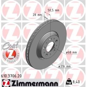 Bremsscheibe 610.3706.20 von ZIMMERMANN günstig für 71,24 € online kaufen