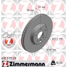 Bremsscheibe 610.3711.20 von ZIMMERMANN günstig für 76,19 € online kaufen