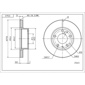 Bremsscheibe 215 645 für DUCATO Bus (230) für 30,13 CHF