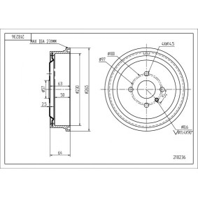 Comprar Tambor de freno de HART 218 236 a bajo precio de 24,59 €