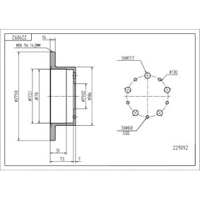 Bremsscheibe 229 092 für DUCATO Bus (230) für 33,24 CHF