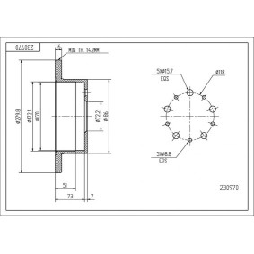 Bremsscheibe 230 970 für DUCATO Bus (230) für 37,65 CHF