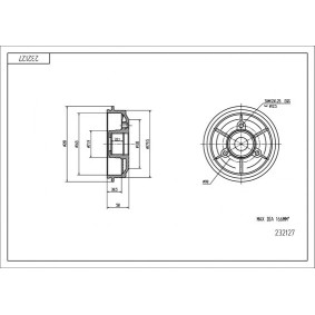 Comprar Tambor de freno de HART 232 127 a bajo precio de 21,47 €