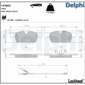 Köp Dammskyddsats, stötdämpare av DELPHI PCK77 till det låga priset 241,79 kr