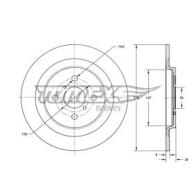 Bremsscheibe TX 73-27 für Yaris Verso (_P2_) für 32,77 CHF