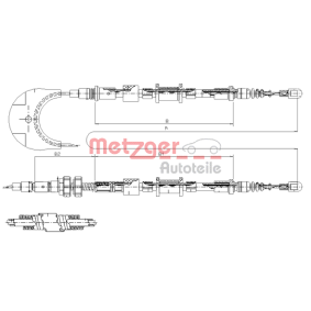 Handbremsseil für FORD von METZGER